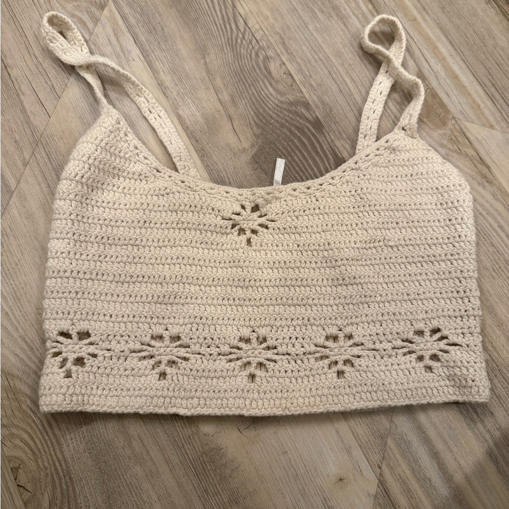 Free People Crochet Cropped Tank
